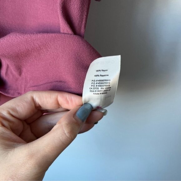 Wilfred Free Tie Front Mauve Button Up Blouse XS - Picture 6 of 10